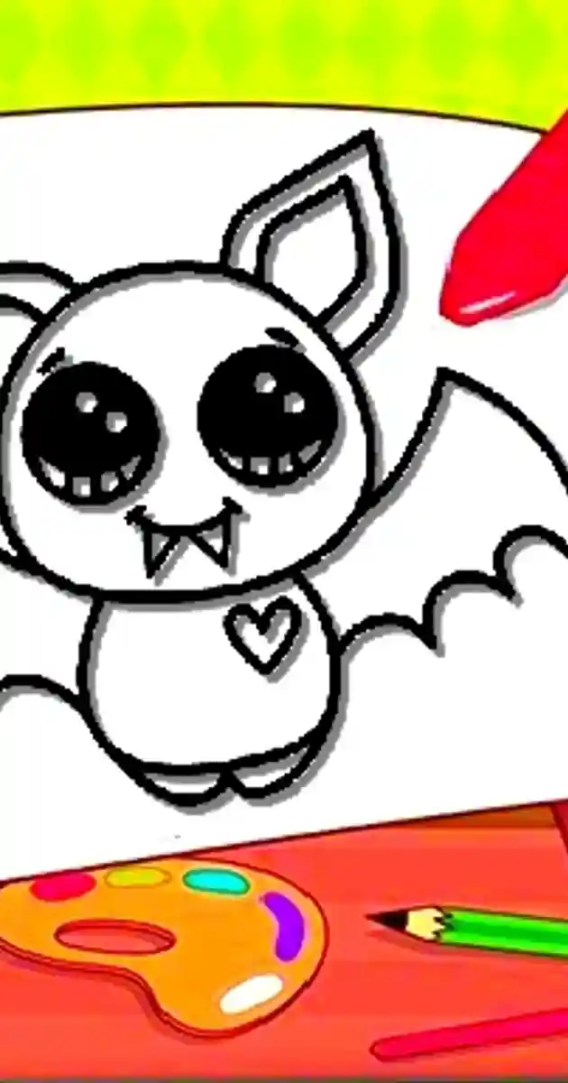 Easy Kids Coloring Bat - Free Online Games - play on unvgames